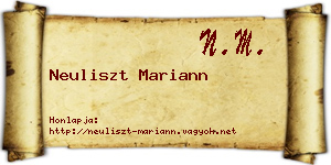 Neuliszt Mariann névjegykártya